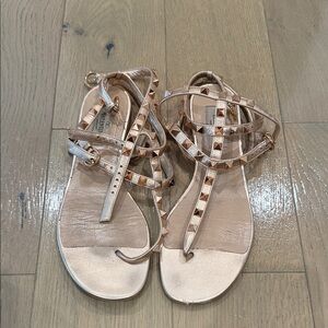 Valentino Metallic Gold Studded Sandals